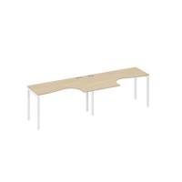 А4 Б2 033-2 ДК (Дуб скандинавский/Белый) Рабочая станция DUE 2х140 столы Классика эргономичные