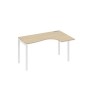 А4 Б2 034 ДК (Дуб скандинавский/Белый) Стол эргономичный правый "Классика" на металлокаркасе DUE