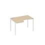 А4 Б2 041 ДК (Дуб скандинавский/Белый) Стол эргономичный левый "Классика" на металлокаркасе DUE