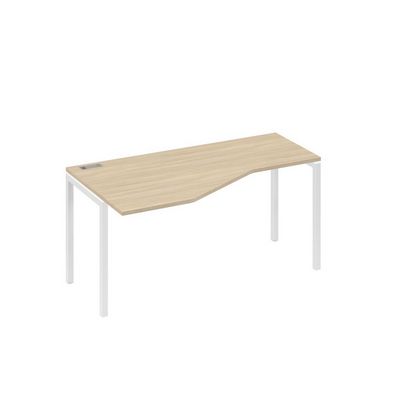 А4 Б2 055 ДК (Дуб скандинавский/Белый) Стол эргономичный левый "Техно" на металлокаркасе DUE