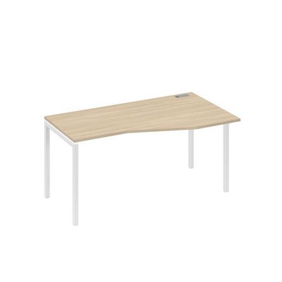 А4 Б2 066 ДК (Дуб скандинавский/Белый) Стол эргономичный правый "Техно" на металлокаркасе DUE