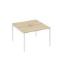 А4 Б2 170 ДК (Дуб скандинавский/Белый) Рабочая станция на каркасе DUE столы 2х120