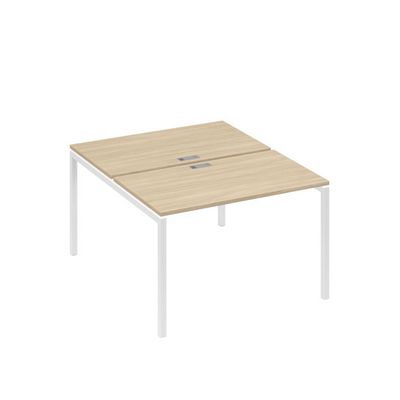 А4 Б2 173 ДК (Дуб скандинавский/Белый) Рабочая станция на каркасе DUE столы 2х120