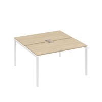 А4 Б2 174 ДК (Дуб скандинавский/Белый) Рабочая станция на каркасе DUE столы 2х140