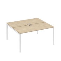 А4 Б2 175 ДК (Дуб скандинавский/Белый) Рабочая станция на каркасе DUE столы 2х160