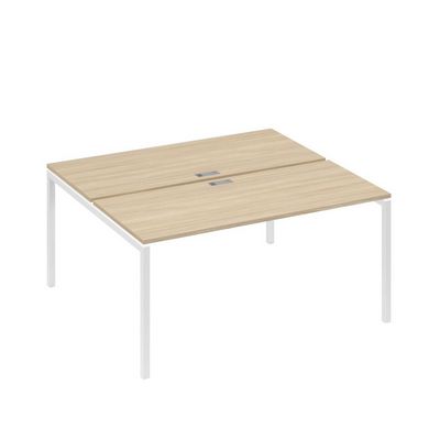 А4 Б2 175 ДК (Дуб скандинавский/Белый) Рабочая станция на каркасе DUE столы 2х160