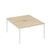 А4 Б2 177 ДК (Дуб скандинавский/Белый) Рабочая станция на каркасе DUE столы 2х140