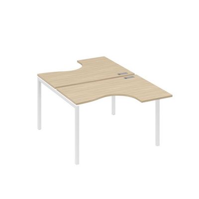 А4 Б2 180 ДК (Дуб скандинавский/Белый) Рабочая станция опоры DUE столы 2х120 Классика