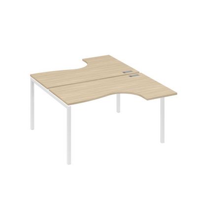 А4 Б2 181 ДК (Дуб скандинавский/Белый) Рабочая станция опоры DUE столы 2х140 Классика