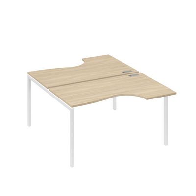 А4 Б2 184 ДК (Дуб скандинавский/Белый) Рабочая станция опоры DUE столы 2х140 Классика