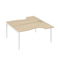 А4 Б2 185 ДК (Дуб скандинавский/Белый) Рабочая станция опоры DUE столы 2х160 Классика