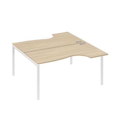 А4 Б2 185 ДК (Дуб скандинавский/Белый) Рабочая станция опоры DUE столы 2х160 Классика