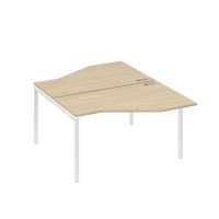 А4 Б2 187 ДК (Дуб скандинавский/Белый) Рабочая станция опоры DUE со столами Техно 2х140