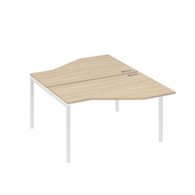 А4 Б2 187 ДК (Дуб скандинавский/Белый) Рабочая станция опоры DUE со столами Техно 2х140