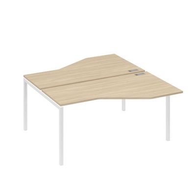 А4 Б2 188 ДК (Дуб скандинавский/Белый) Рабочая станция опоры DUE со столами Техно 2х160