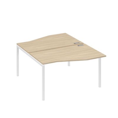 А4 Б2 190 ДК (Дуб скандинавский/Белый) Рабочая станция каркас DUE столы 2х140 Техно