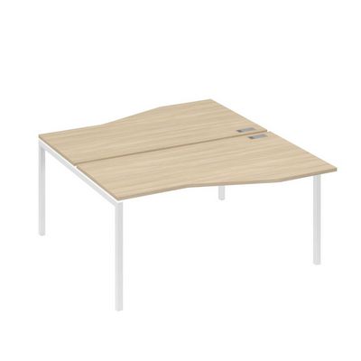 А4 Б2 191 ДК (Дуб скандинавский/Белый) Рабочая станция каркас DUE столы 2х160 Техно