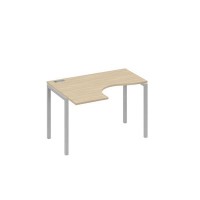 А4 С2 031 ДК (Дуб скандинавский/Серый) Стол эргономичный левый "Классика" на металлокаркасе DUE