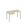 А4 С2 031 ДК (Дуб скандинавский/Серый) Стол эргономичный левый "Классика" на металлокаркасе DUE