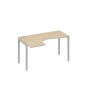 А4 С2 033 ДК (Дуб скандинавский/Серый) Стол эргономичный левый "Классика" на металлокаркасе DUE