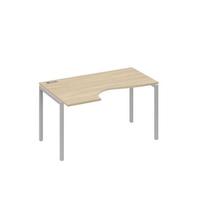 А4 С2 043 ДК (Дуб скандинавский/Серый) Стол эргономичный левый "Классика" на металлокаркасе DUE