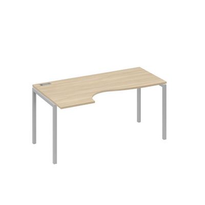 А4 С2 045 ДК (Дуб скандинавский/Серый) Стол эргономичный левый "Классика" на металлокаркасе DUE