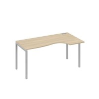 А4 С2 046 ДК (Дуб скандинавский/Серый) Стол эргономичный правый "Классика" на металлокаркасе DUE