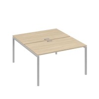 А4 С2 177 ДК (Дуб скандинавский/Серый) Рабочая станция на каркасе DUE столы 2х140