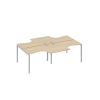 А4 С2 180-2 ДК (Дуб скандинавский/Серый) Рабочая станция DUE столы 4х120 Классика