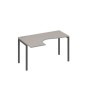 А4 А2 033 МП (Мокко премиум/Антрацит) Стол эргономичный левый "Классика" на металлокаркасе DUE