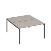 А4 А2 177 МП (Мокко премиум/Антрацит) Рабочая станция на каркасе DUE столы 2х140