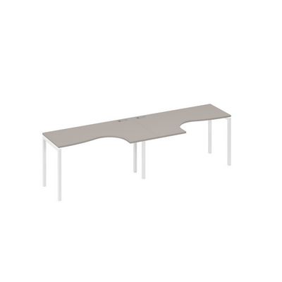 А4 Б2 033-2 МП (Мокко премиум/Белый) Рабочая станция DUE 2х140 столы Классика эргономичные