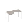 А4 Б2 033 МП (Мокко премиум/Белый) Стол эргономичный левый "Классика" на металлокаркасе DUE