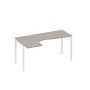А4 Б2 035 МП (Мокко премиум/Белый) Стол эргономичный левый "Классика" на металлокаркасе DUE