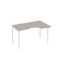 А4 Б2 044 МП (Мокко премиум/Белый) Стол эргономичный правый "Классика" на металлокаркасе DUE
