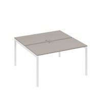 А4 Б2 174 МП (Мокко премиум/Белый) Рабочая станция на каркасе DUE столы 2х140