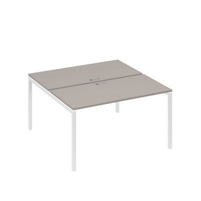 А4 Б2 174 МП (Мокко премиум/Белый) Рабочая станция на каркасе DUE столы 2х140