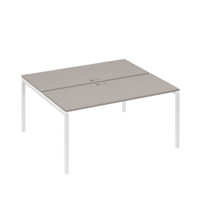 А4 Б2 175 МП (Мокко премиум/Белый) Рабочая станция на каркасе DUE столы 2х160