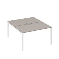 А4 Б2 177 МП (Мокко премиум/Белый) Рабочая станция на каркасе DUE столы 2х140