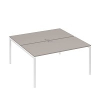 А4 Б2 178 МП (Мокко премиум/Белый) Рабочая станция на каркасе DUE столы 2х160