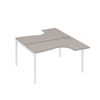 А4 Б2 181 МП (Мокко премиум/Белый) Рабочая станция опоры DUE столы 2х140 Классика