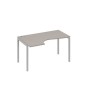 А4 С2 043 МП (Мокко премиум/Серый) Стол эргономичный левый "Классика" на металлокаркасе DUE