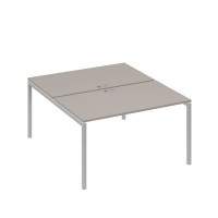 А4 С2 177 МП (Мокко премиум/Серый) Рабочая станция на каркасе DUE столы 2х140
