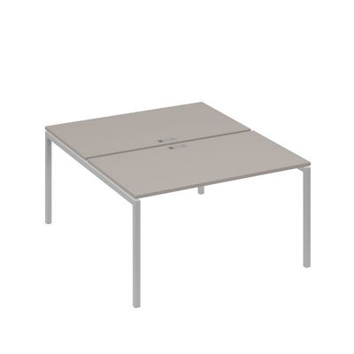А4 С2 177 МП (Мокко премиум/Серый) Рабочая станция на каркасе DUE столы 2х140