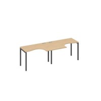 А4 А2 031-2 НД (Натуральный дуб/Антрацит) Рабочая станция DUE 2х120 столы Классика эргономичные