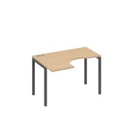 А4 А2 031 НД (Натуральный дуб/Антрацит) Стол эргономичный левый "Классика" на металлокаркасе DUE