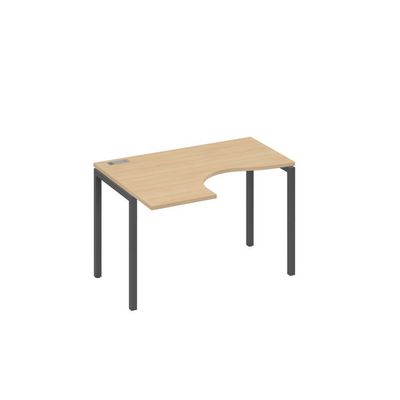 А4 А2 031 НД (Натуральный дуб/Антрацит) Стол эргономичный левый "Классика" на металлокаркасе DUE