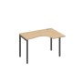 А4 А2 032 НД (Натуральный дуб/Антрацит) Стол эргономичный правый "Классика" на металлокаркасе DUE