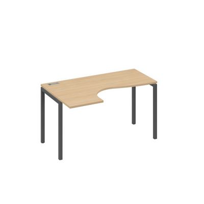 А4 А2 033 НД (Натуральный дуб/Антрацит) Стол эргономичный левый "Классика" на металлокаркасе DUE