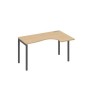 А4 А2 034 НД (Натуральный дуб/Антрацит) Стол эргономичный правый "Классика" на металлокаркасе DUE